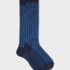 Calze lunghe uomo cotone blu vanisé a coste larghe Gallo