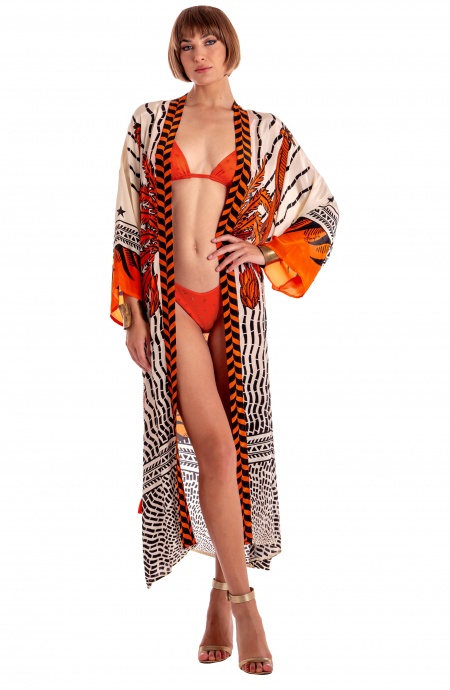 Featured image for “Kimono Lungo Stampa Tiger Pin Up”